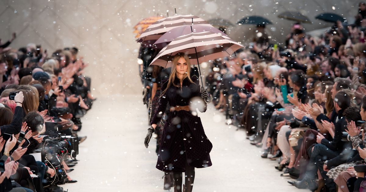 Models Showered in Plastic Rain at Burberry