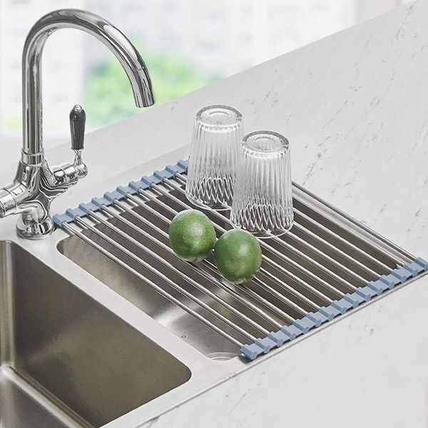  Roll Up Dish Drying Rack Over The Sink with Utensil