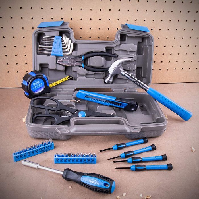 ORFELD Tool Sets 116 pieces Household Hand Tool Kits with Hard Plastic Case for Home Garden Garage Office Dormitory and Manual Assembly 