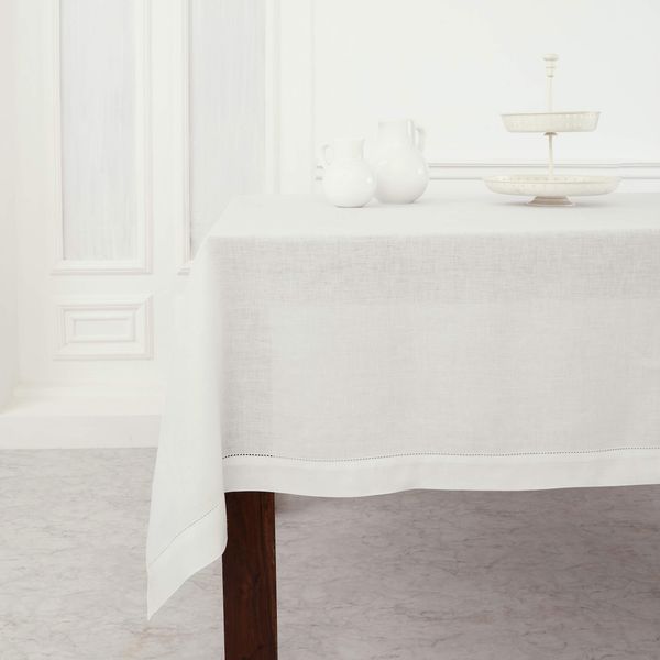 Solino Home Classic Hemstitch Linen Tablecloth