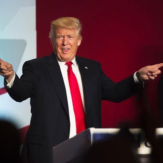 Donald Trump delivers remarks during the Faith and Freedom Coalition conference June 10, 2016, in Washington, DC. 