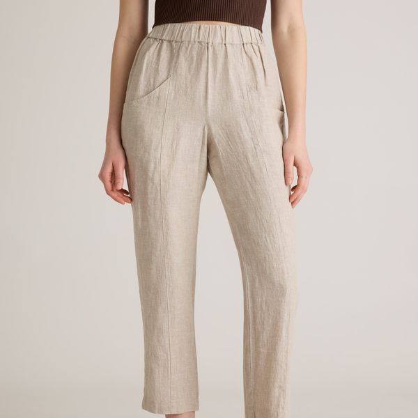 Quince Women's 100% European Linen Tapered Ankle Pants