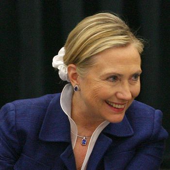 Hillary Clinton and her scrunchie.