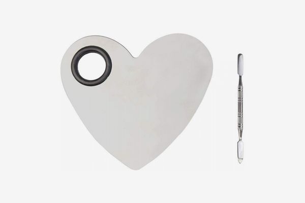 obmwang Stainless Steel Heart Shaped Makeup Palette Spatula