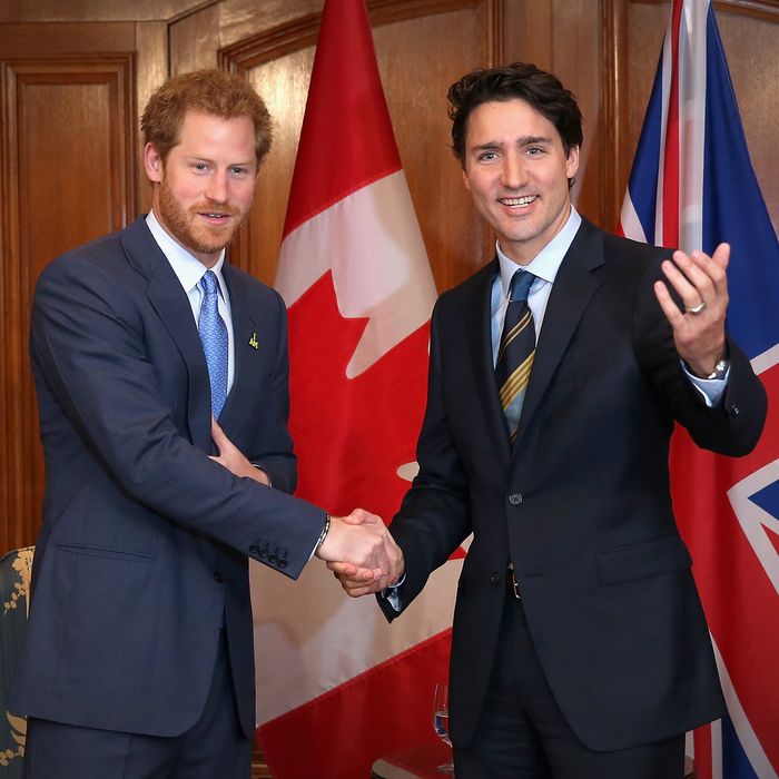 Prince Harry and Prime Minister Justin Trudeau