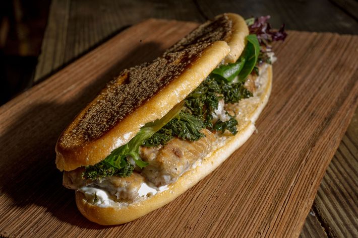 The smoked-eel sandwich at Harry & Ida's costs $17.