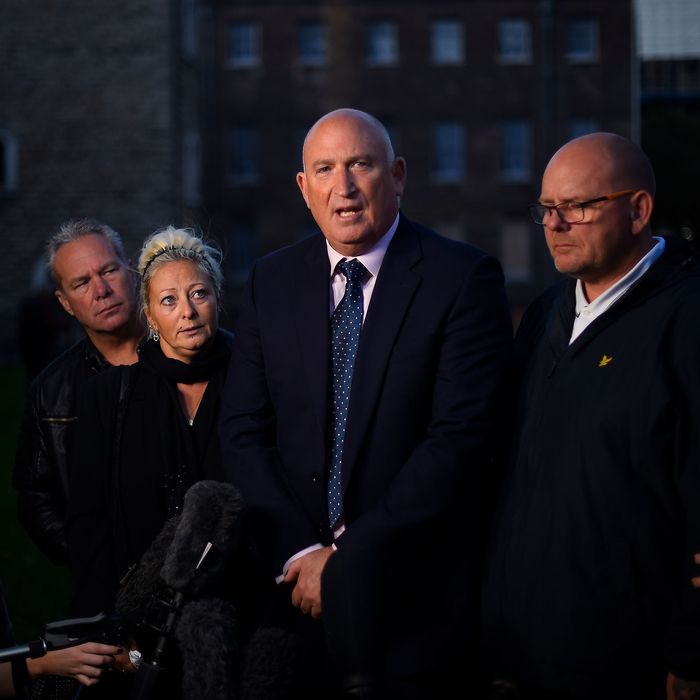 Family spokesman Radd Seiger speaks to the media on behalf of the parents of Harry Dunn after meeting with Foreign Secretary Dominic Raab on October 9, 2019, in London.