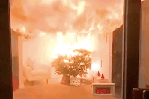 Watch a Christmas Tree Burst Into Flames in 9 Seconds