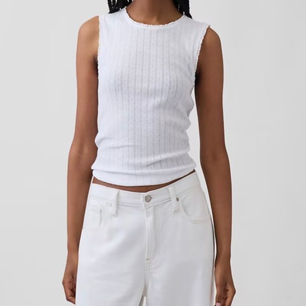 Gap Pointelle Sleeveless Crew