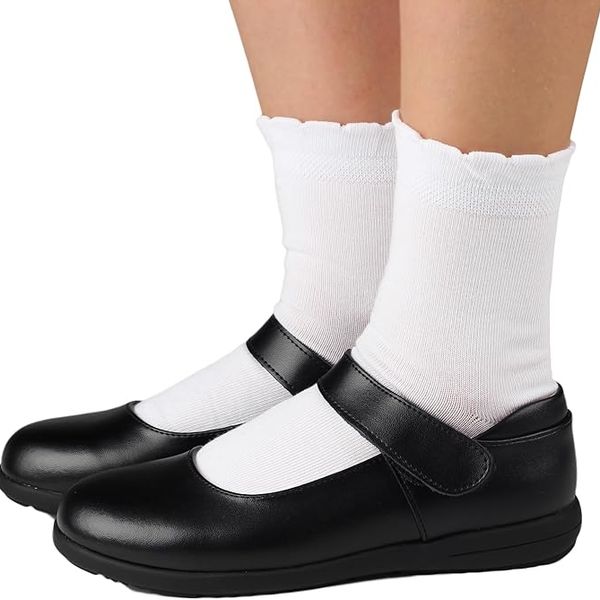 Cotton Day Girls Scallop Top White Socks