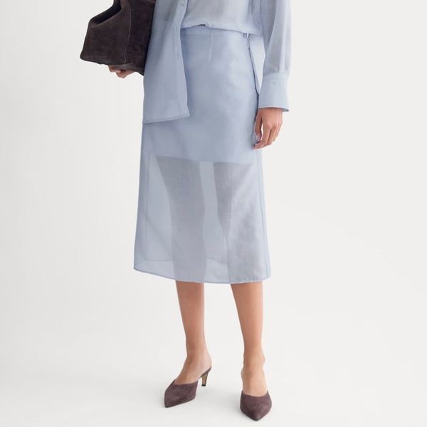 Everlane Midi Skirt in Cotton-Silk Organza