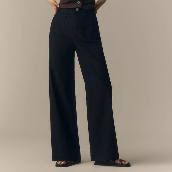 Maeve Colette High-Rise Wide-Leg Full-Length Pants in Magic Fabric