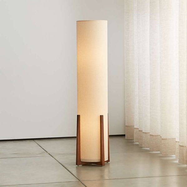 Crate & Barrel Weave Natural Floor Lamp