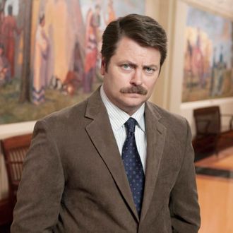 PARKS AND RECREATION -- Pictured: Nick Offerman as Ron Swanson -- NBC Photo: Mitchell Haaseth