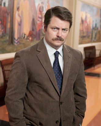 PARKS AND RECREATION -- Pictured: Nick Offerman as Ron Swanson -- NBC Photo: Mitchell Haaseth