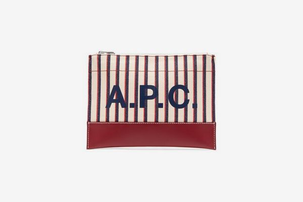 A.P.C. Axelle Striped Canvas Pouch