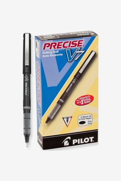 Pilot Precise V7 Rollerball Pens, Fine Point, Black Ink, Dozen