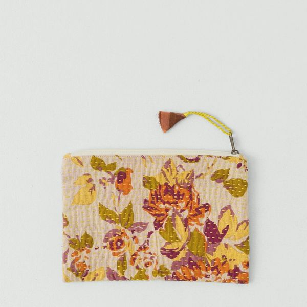 Toast Remnant Fabric Kantha Pouch