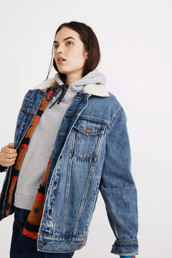 Madewell x Kule Sherpa-Lined Oversized Jean Jacket