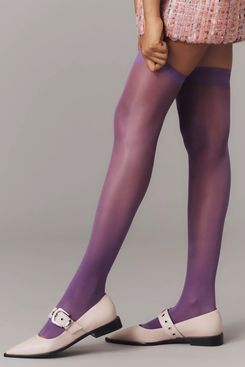 Lechery Silky Shiny Stirrup Thigh-High Tights