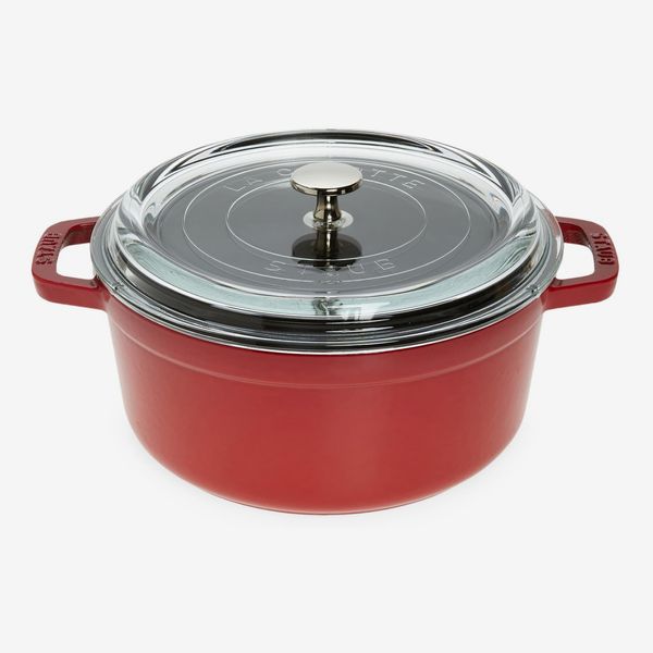 Staub Cast Iron 4-Qt. Round Cocotte with Glass Lid