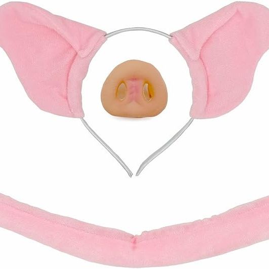 Blithween Pig Ears Headband Snout Nose Accessories