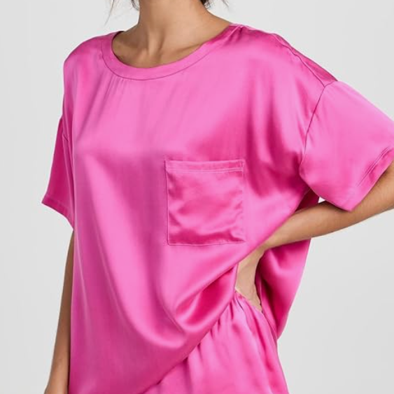 Lunya Washable Silk Tee Set - Caffeinated Pink