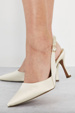 Asos Design Samber wide fit pumps in ivory