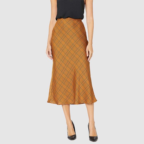 C/MEO COLLECTIVE No Time Plaid Checkered Midi Slip Skirt