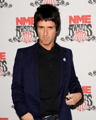 Johnny Marr arrives at NME Awards at Brixton Academy on February 29, 2012 in London, England.