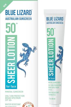 Blue Lizard Sheer Mineral Sunscreen Lotion for Face SPF 50+