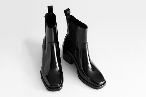 & Other Stories Square Toe Leather Boots