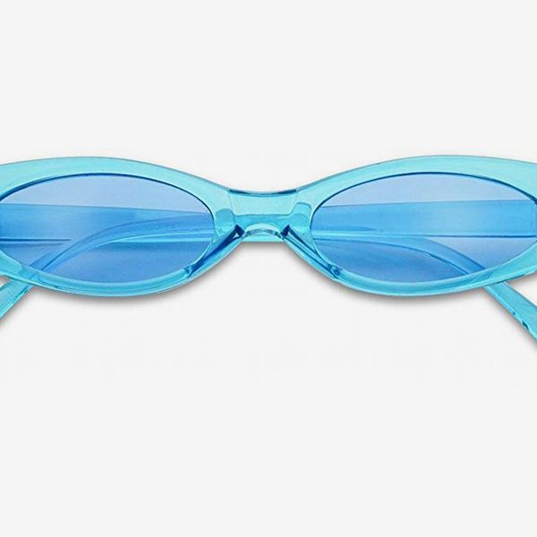 SunglassUp Ultra Small Slim Translucent Vintage Oval Cateye Sunglasses