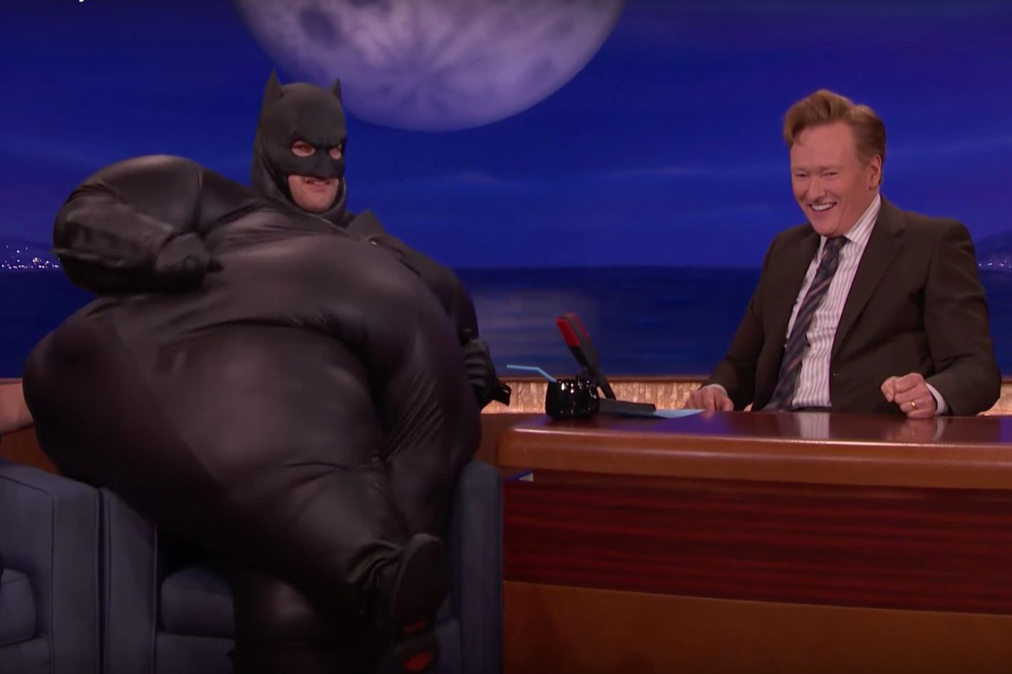 Adam Pally's 'Fatman' (Fat Batman) Saved the Day on 'Conan'