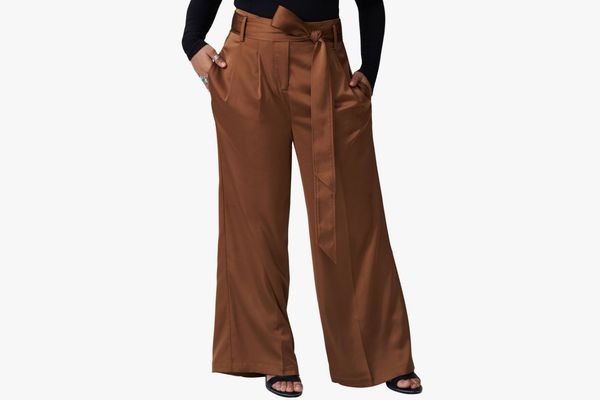 Womens High Waisted Wide Leg Pants Button up Flowing Palazzo Pants Back Zip Lightweight Loose Slacks 2019 Casual Work Long Trousers