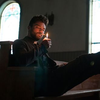 Dominic Cooper as Jesse Custer - Preacher _ Season 1, Episode 1 - Photo Credit: Lewis Jacobs/AMC