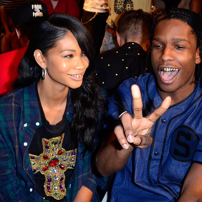 A$AP Rocky and Chanel Iman Share Clothes, Grills