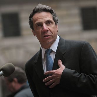 NEW YORK - FEBRUARY 24: New York Attorney General Andrew Cuomo speaks during a press conference about recalled Toyota cars February 24, 2010 in New York City. Cuomo, thought to be a possible candidate for New York governor, has reached an agreement with the car company to provide Toyota owners in New York with alternative transportation and other perks in the aftermath of the massive recall of Toyota automobiles. (Photo by Chris Hondros/Getty Images) *** Local Caption *** Andrew Cuomo