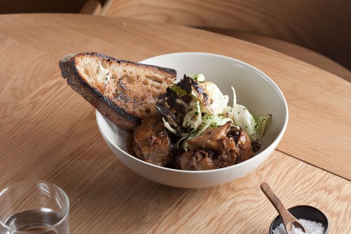 Glazed oxtails, marinated cabbage, sourdough.