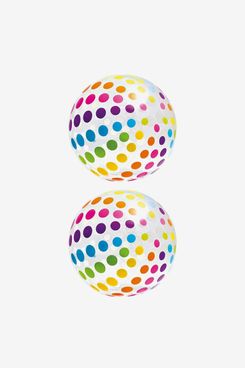 Intex Jumbo Inflatable Colorful Polka Dot Giant Beach Ball (Set of 2)