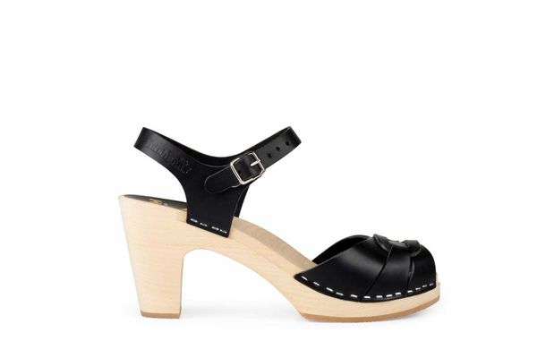 Swedish Hasbeens Peep-Toe Super High, Black