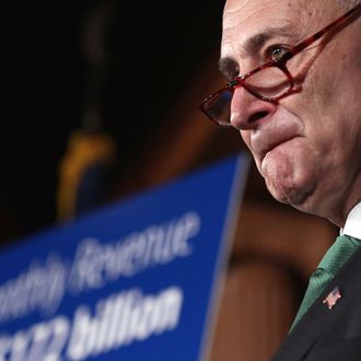 WASHINGTON, DC - JULY 14: U.S. Sen. Charles Schumer (D-NY) attends a news conference at the U.S. Capitol July 14, 2011 in Washington, DC. The topic of the news conference was the impasse on the debt ceiling. (Photo by Win McNamee/Getty Images)