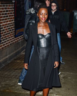 Lupita Nyong'o Wore a Sharp Leather Bustier