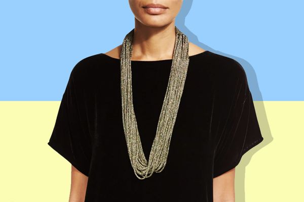 Eileen Fisher Sparkle Knit Scarf Necklace
