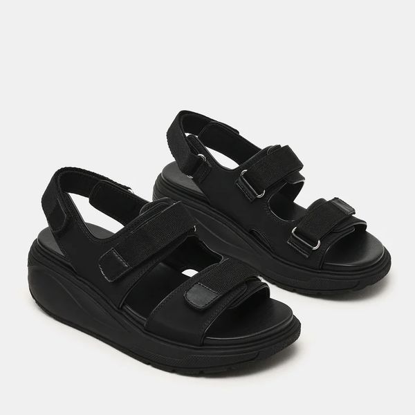 Steve Madden Galia Black Platform Sandals