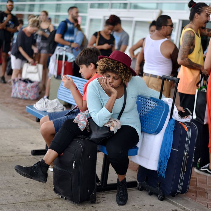 Awaiting One Of The Few Flights From Puerto Rico To New York