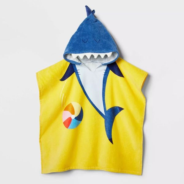 Sun Squad Shark Kids Hooded Beach Towel