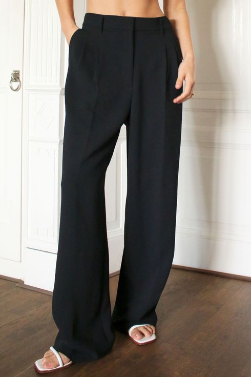 Womens new Black palazzo elastic waist trouser extra wide leg size 16-26 