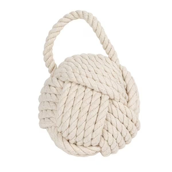 Storied Home Tan Rope and Sand Knot Door Stop