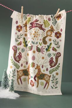 Anthropologie Forest Folk Cotton Dish Towel